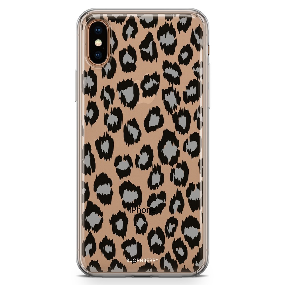 iPhone Xs Max Fashion Skal - Grå Leopard