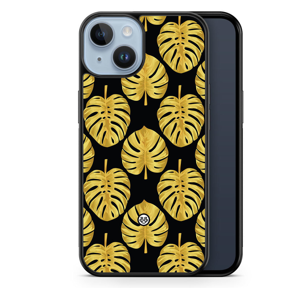 iPhone 14 Plus Case - Gold Monstera