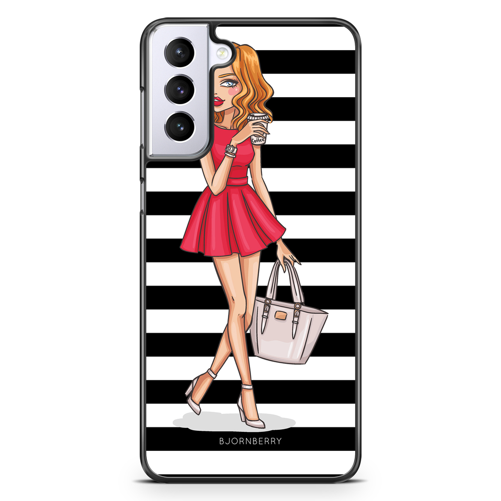 Samsung Galaxy S21 Plus Case - Fashion Girl Red