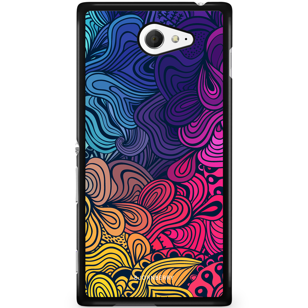 Sony Xperia M2 Aqua Case - Retro Flowers