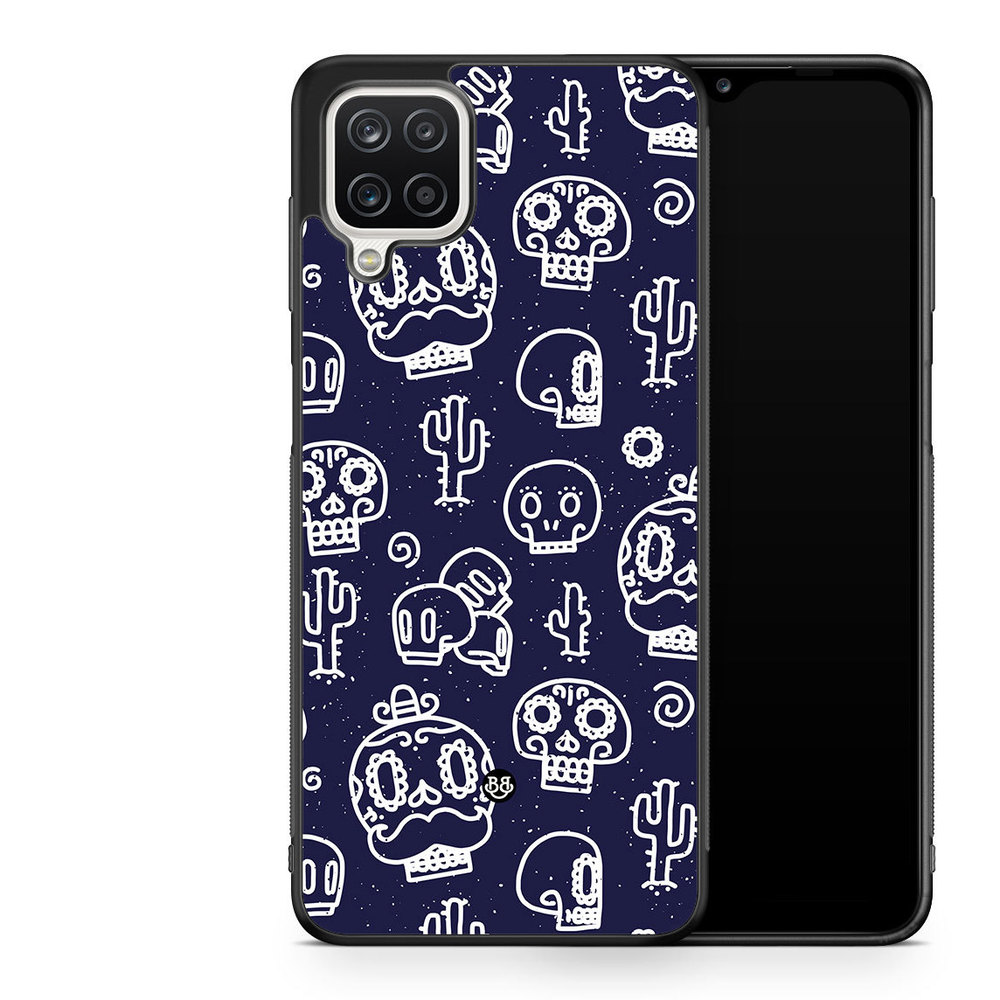Samsung Galaxy A12 Case - Oldschool Skulls