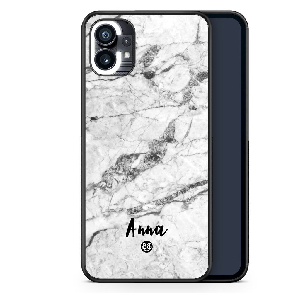 Nothing Phone (1) Custom Case - White Marble Name