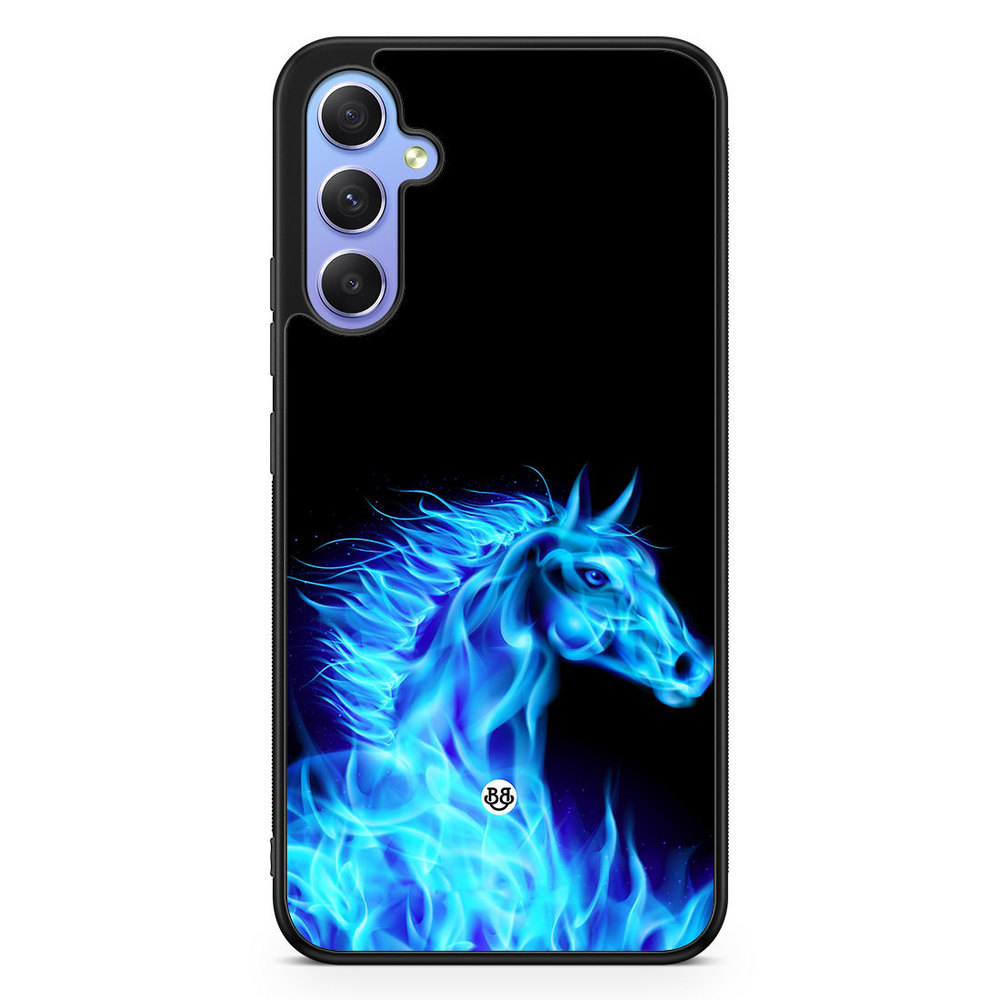 Samsung Galaxy A34 5G Case - Flames Horse Blue