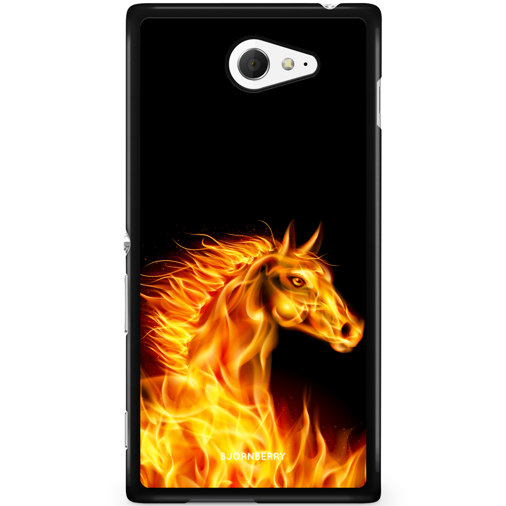 Sony Xperia M2 Aqua Case - Flames Horse