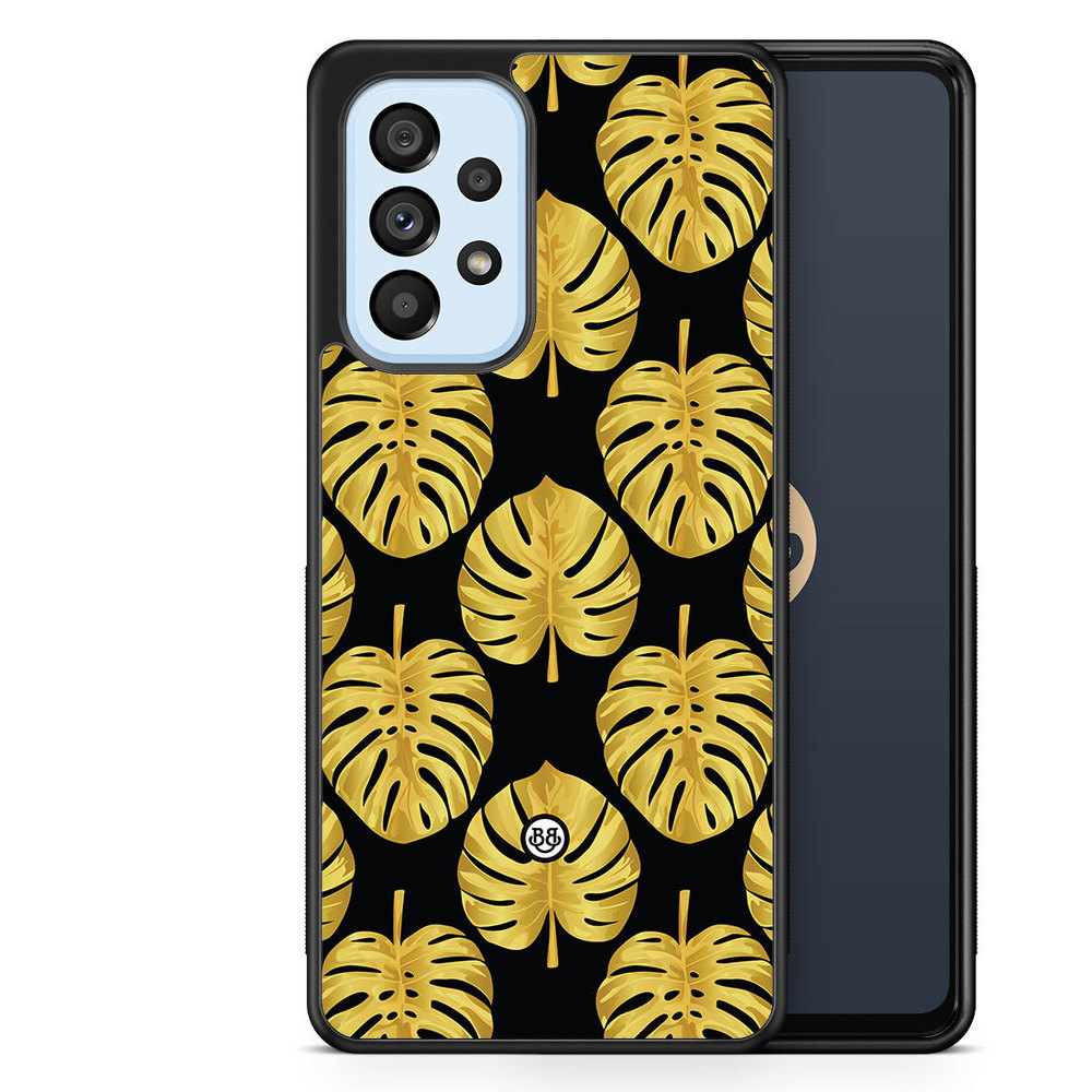Samsung Galaxy A53 5G Case - Gold Monstera