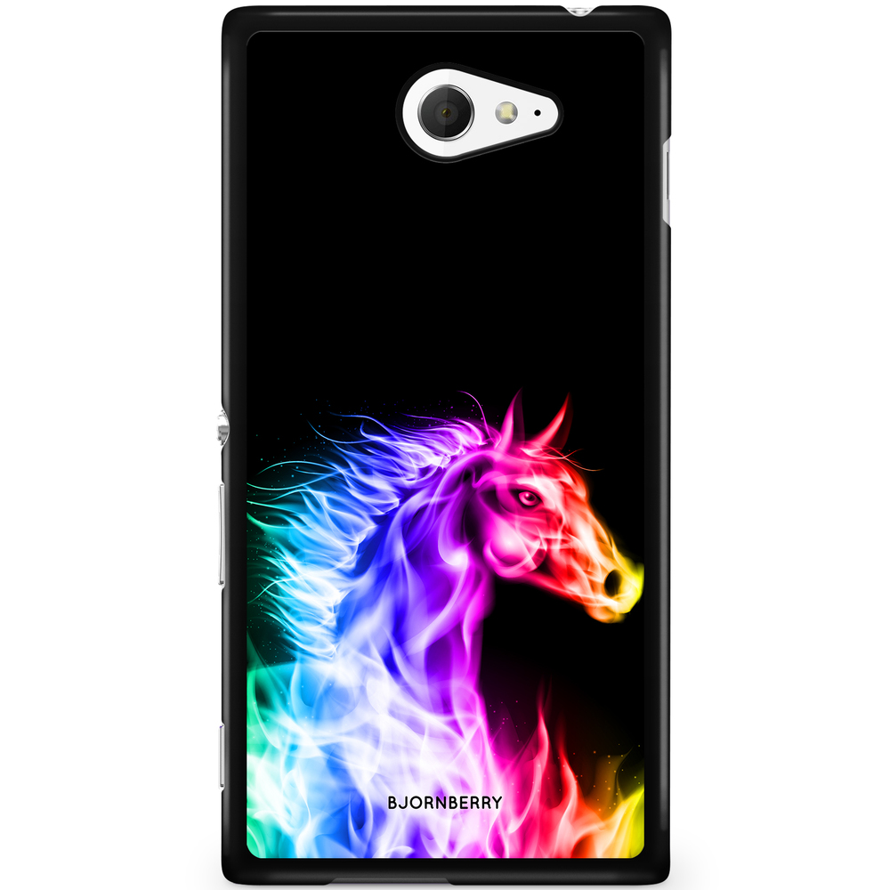 Sony Xperia M2 Aqua Case - Flames Horse
