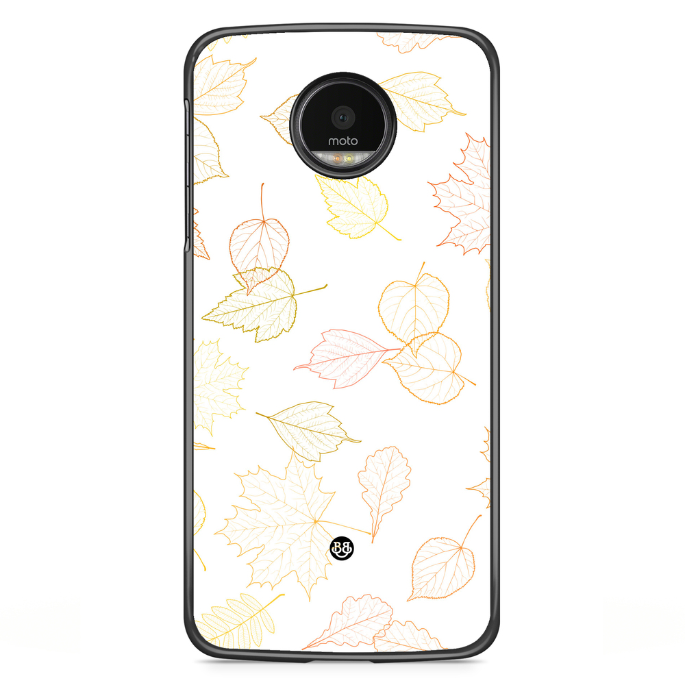 Motorola Moto G5S Plus Skal - Vit med Löv