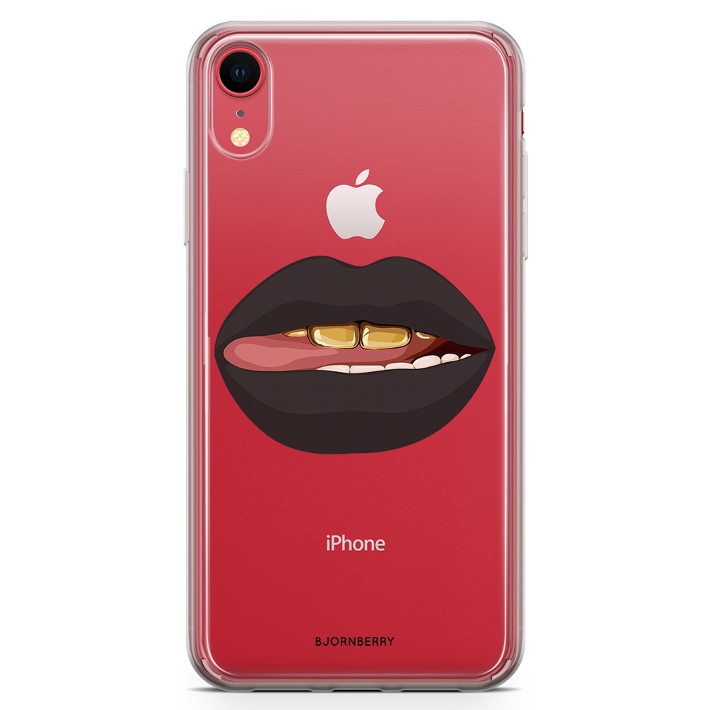 iPhone XR Fashion Case - Lips Gold