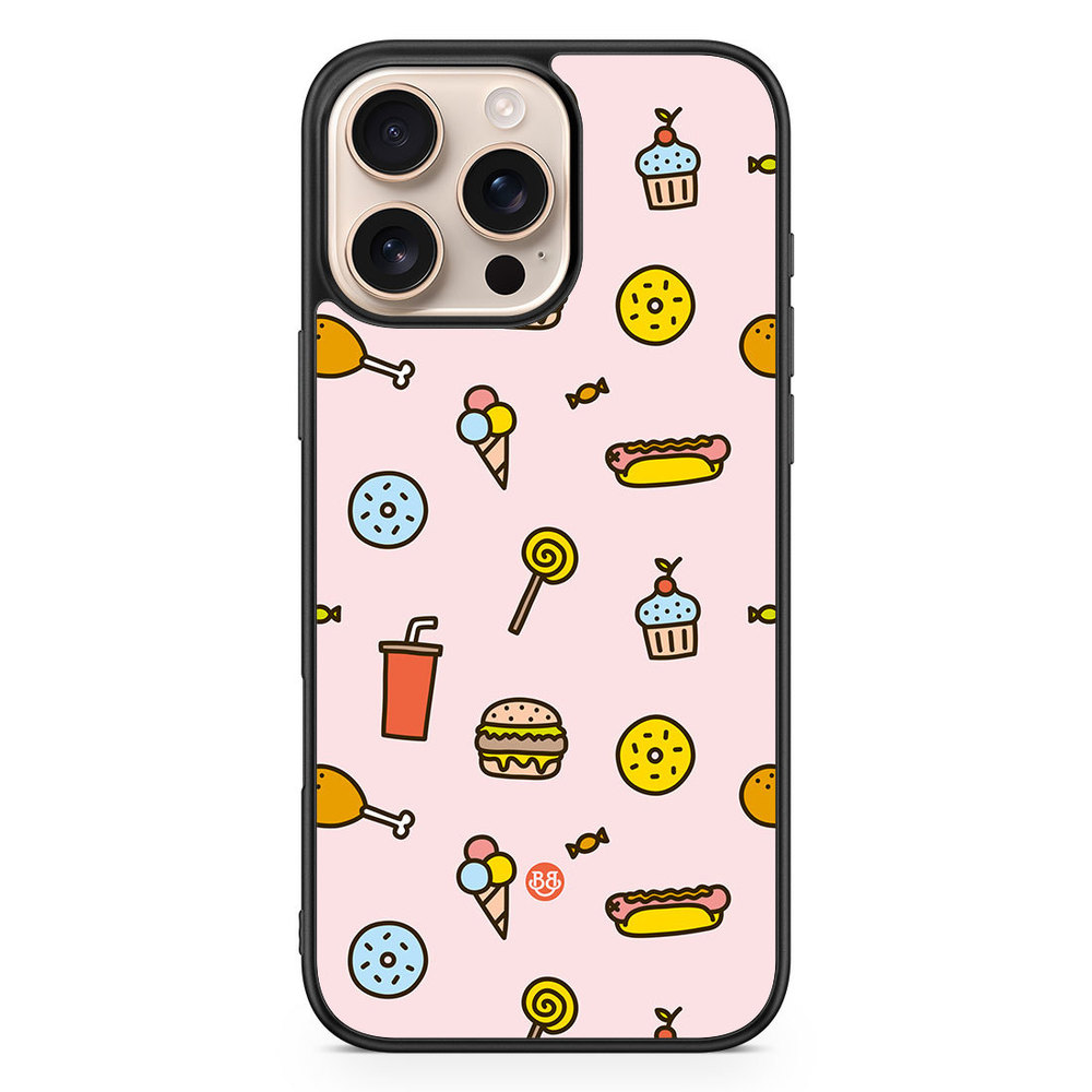 iPhone 16 Pro Max Case - Junk food Pattern