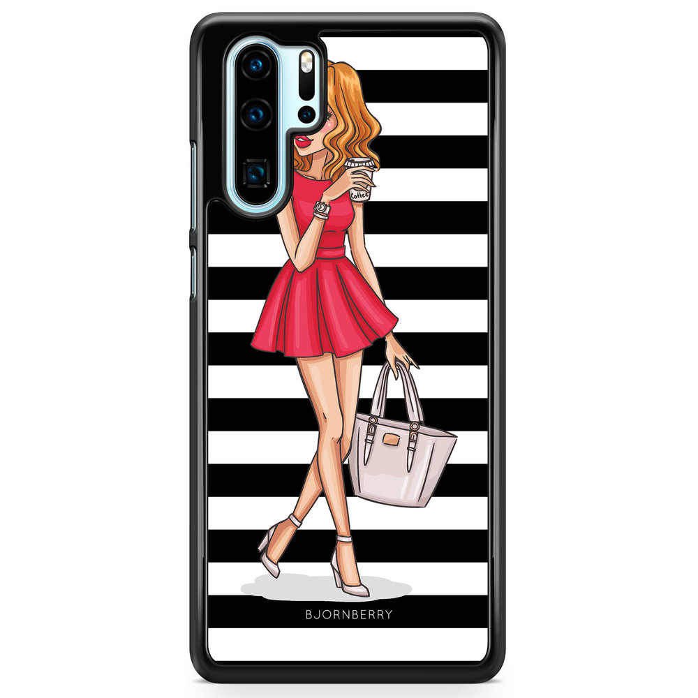 Huawei P30 Pro Skal - Modeskiss Dam Röd