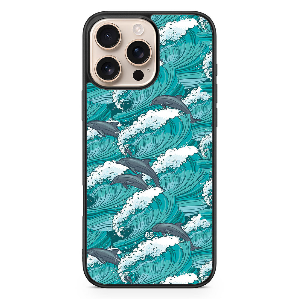 iPhone 16 Pro Max Case - Waves and Dolphins
