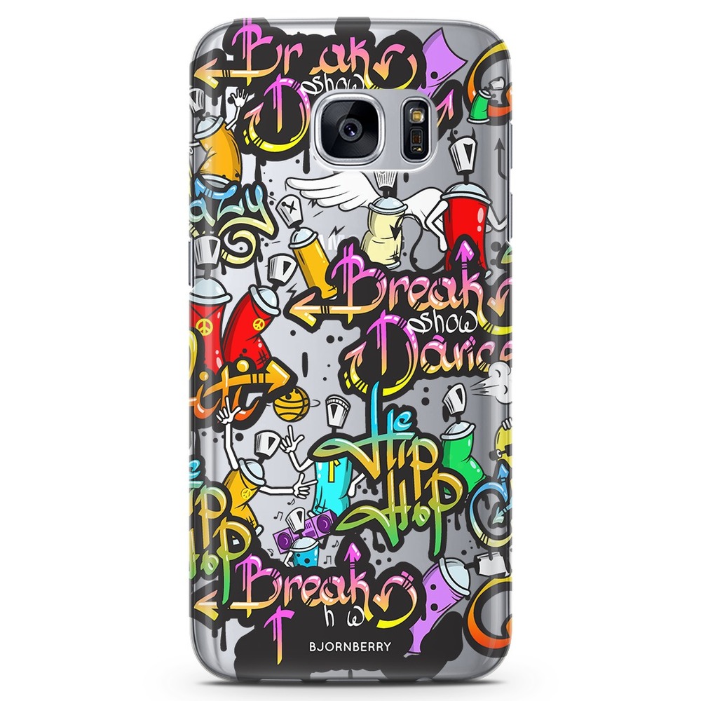 Samsung Galaxy S6 Edge Genomskinligt Skal - Graffiti | Mobilskal & Mobilfodral BJORNBERRY
