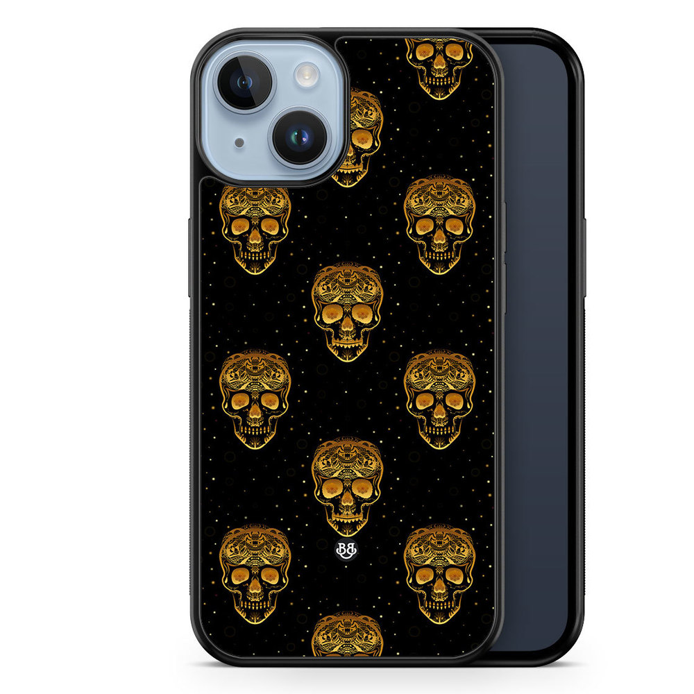 iPhone 14 Plus Case - Gold Skulls