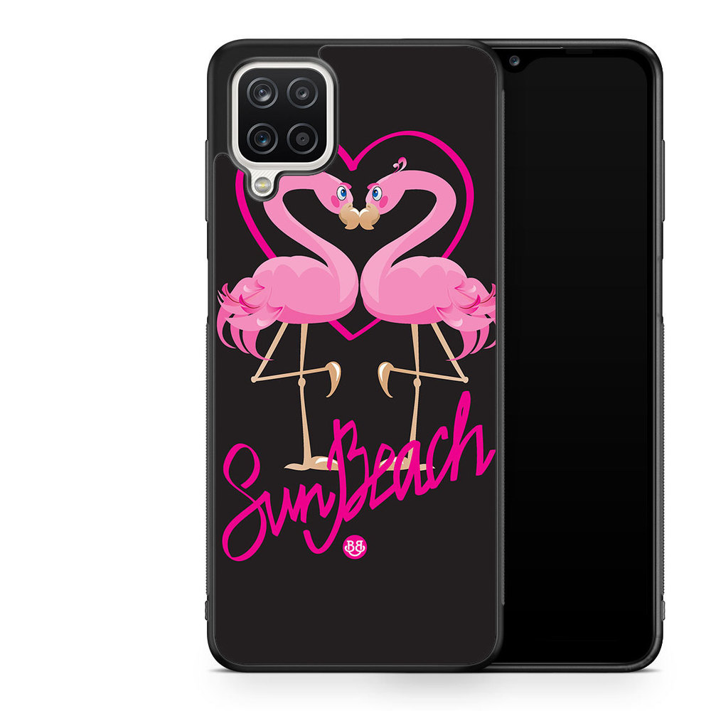 Samsung Galaxy A12 Case - Sun Beach Flamingo