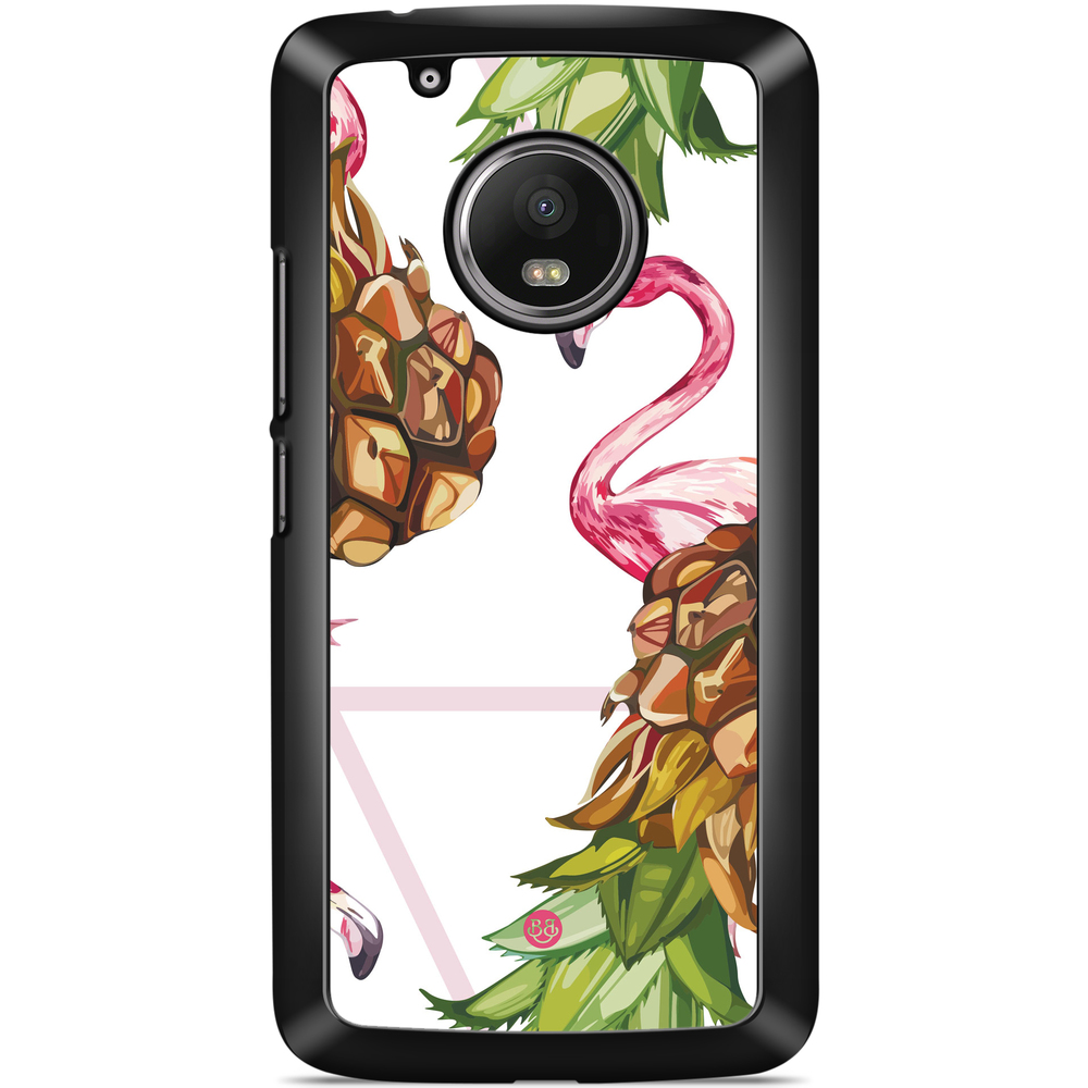 Moto G5 Plus Case - Pineapple & Flamingo