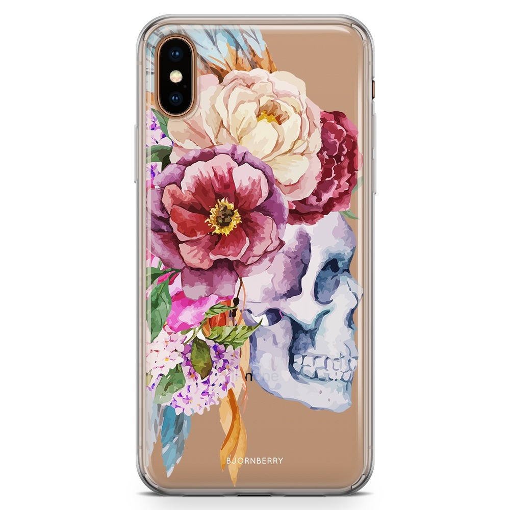 iPhone Xs Max Fashion Case - Skull & Flowers