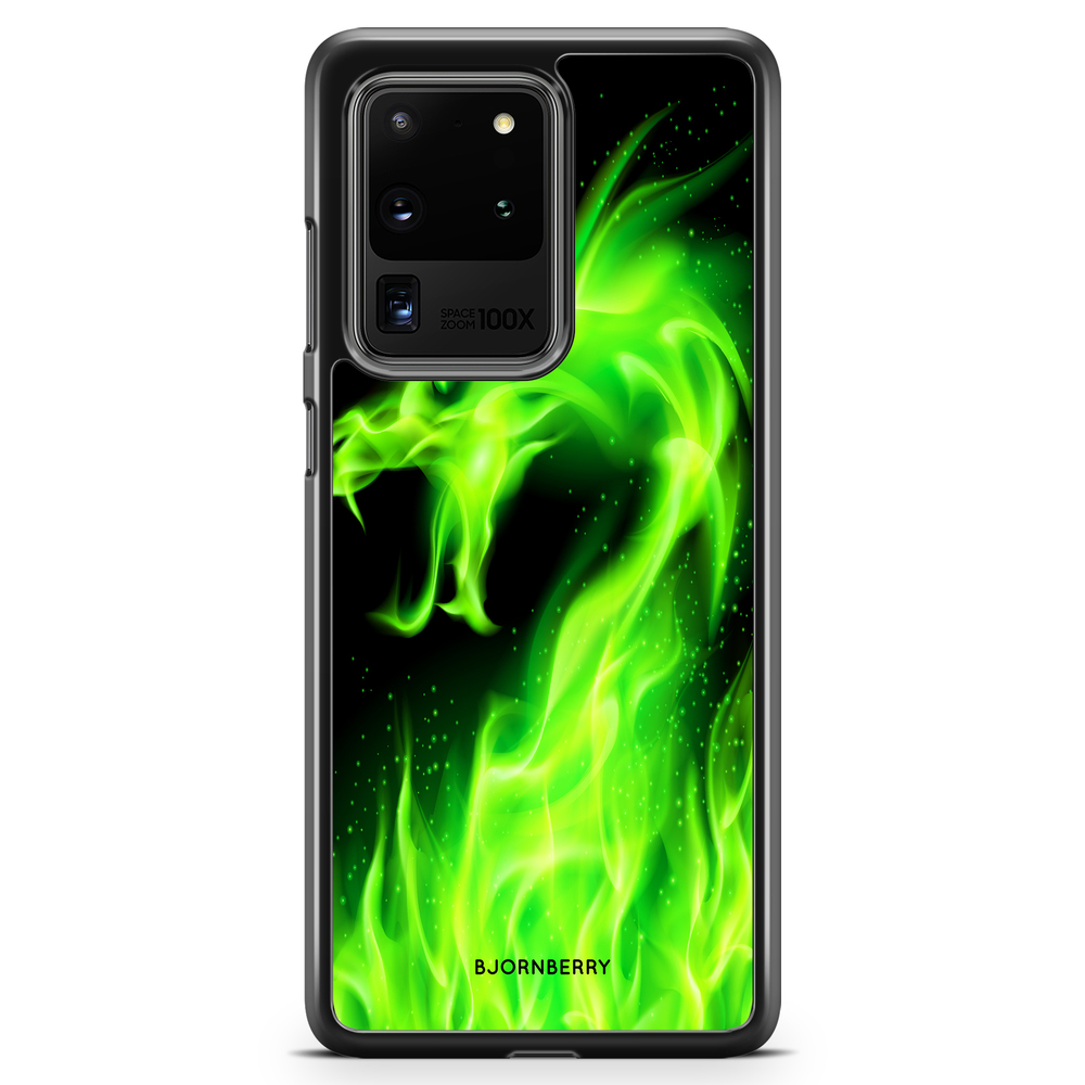 Samsung Galaxy S20 Ultra Case - Green Flames Dragon