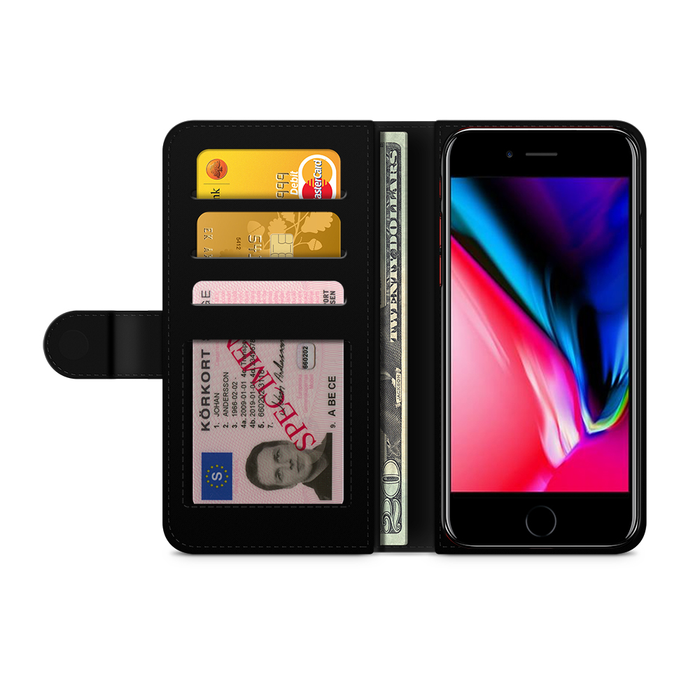 iPhone 8 / iPhone SE (2022/2020) Plånboksfodral - Svart Färgstänk - 3