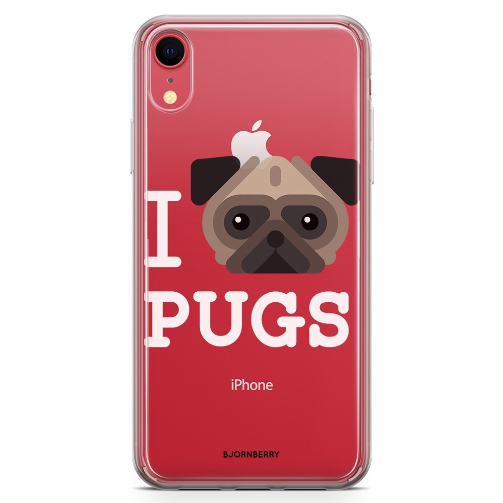 iPhone XR Fashion Skal - I Love Pugs