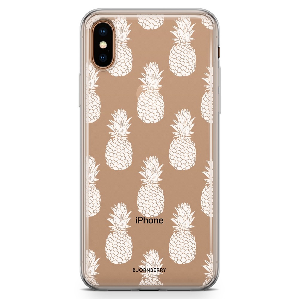 iPhone Xs Max Fashion Case - White Pineapples
