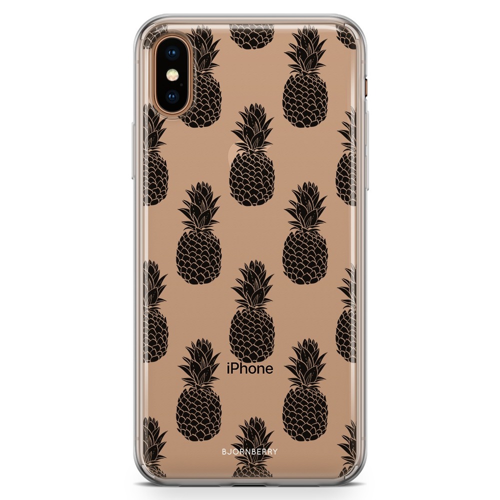 iPhone Xs Max Fashion Case - Black Pineapples