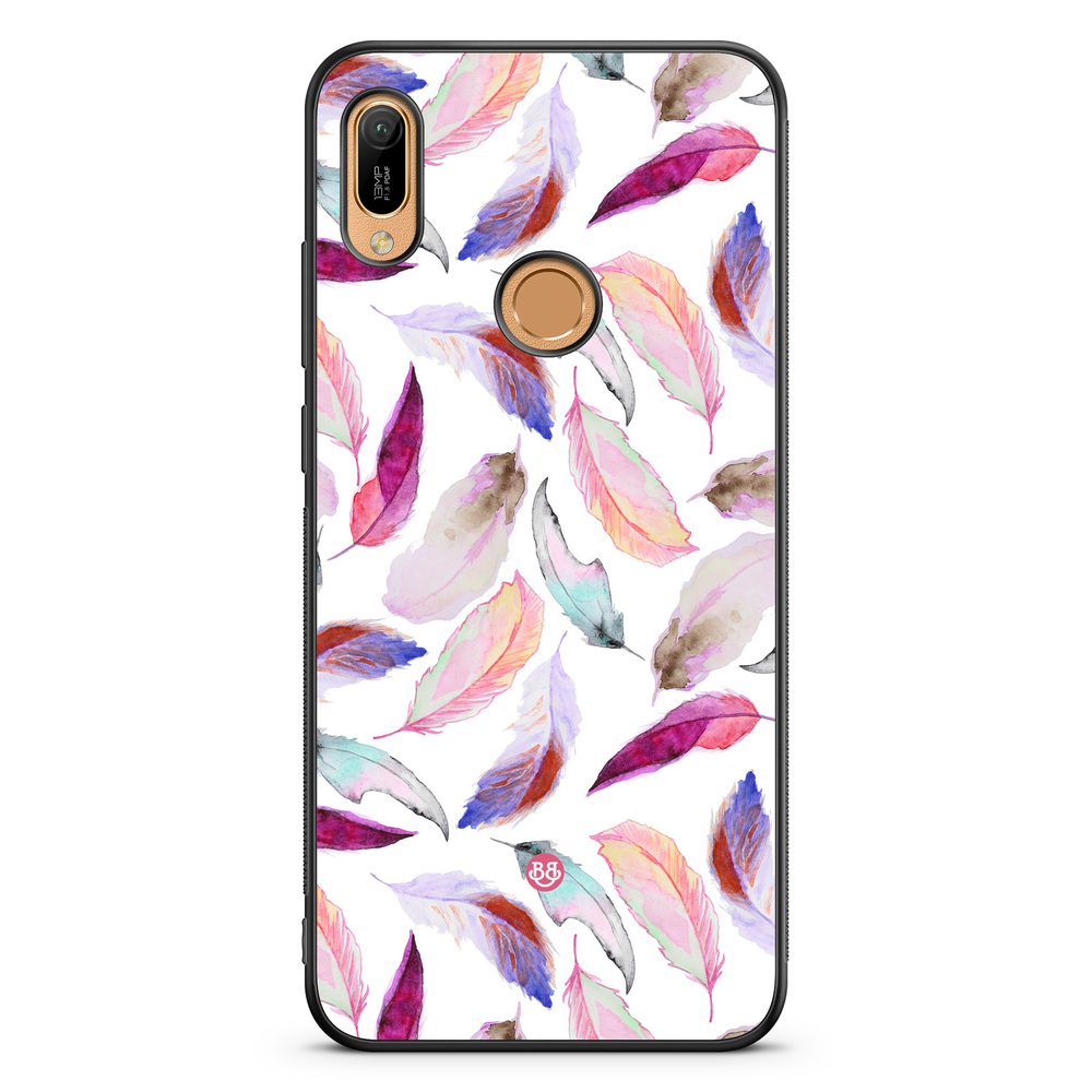 Huawei Y6 2019 Case - Watercolor Feathers