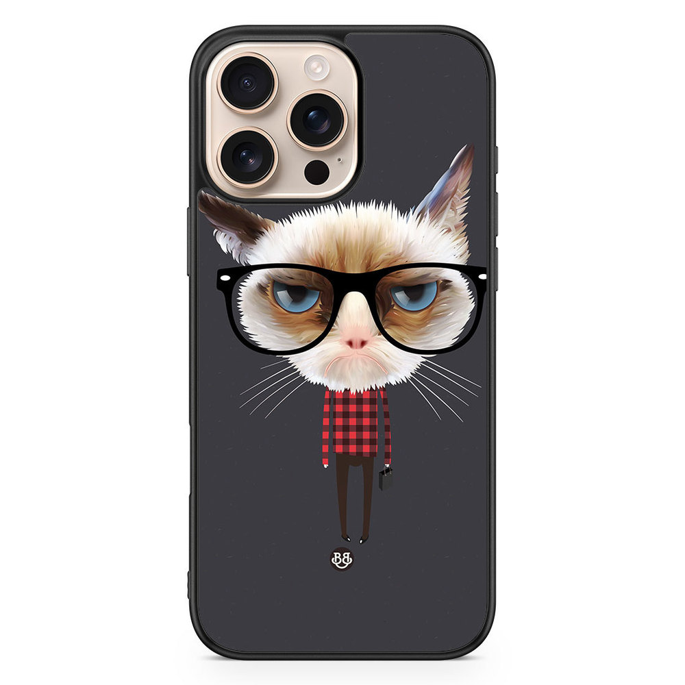 iPhone 16 Pro Max Case - Hipster Cat