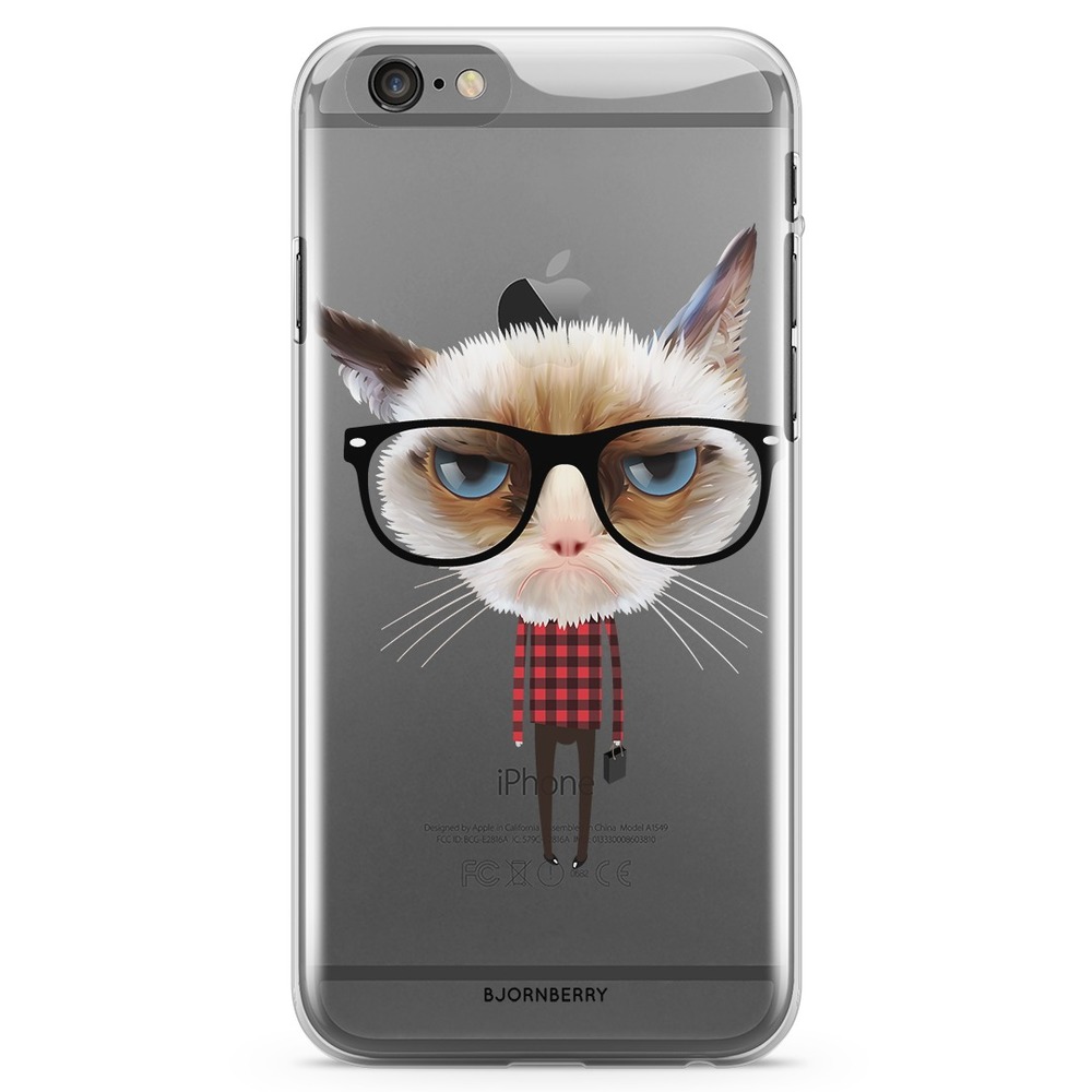 iPhone 6/6s Genomskinligt Skal - Hipster Katt | Mobilskal & Mobilfodral BJORNBERRY