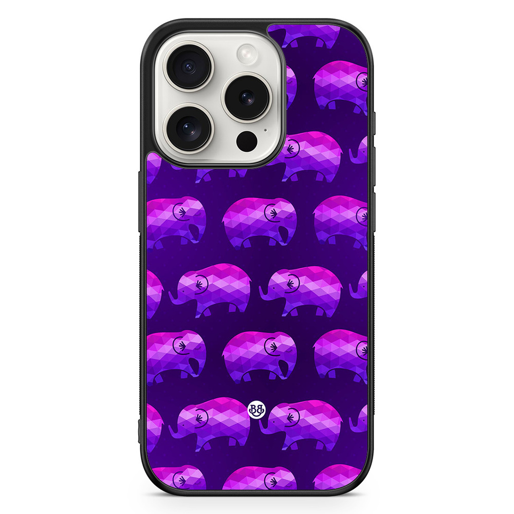 iPhone 15 Pro Case - Purple Elephants
