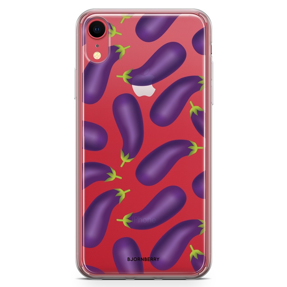 iPhone XR Fashion Case - Eggplant Pattern