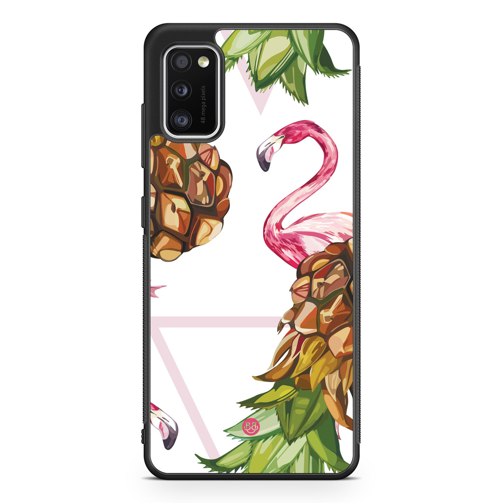 Samsung Galaxy A41 Case - Pineapple & Flamingo
