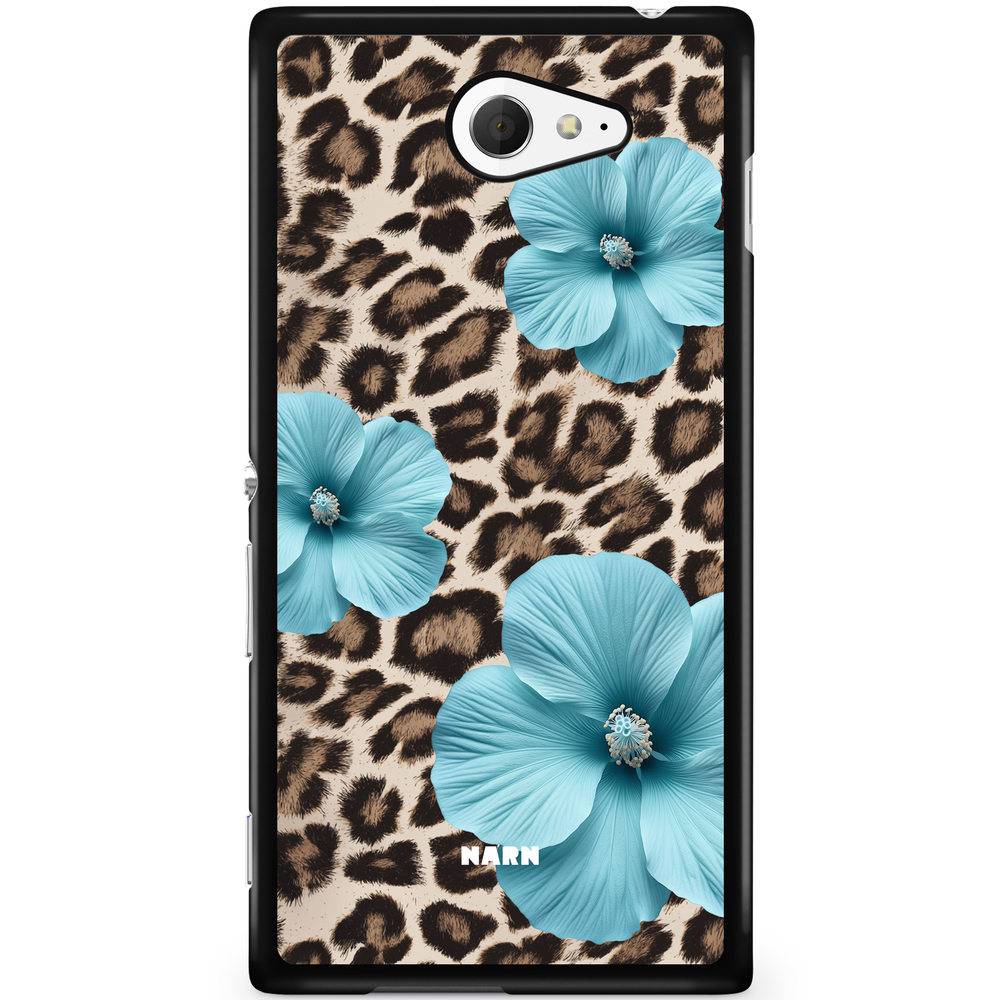 Sony Xperia M2 Aqua Case - Hibiscus Era - Turquoise Leopard
