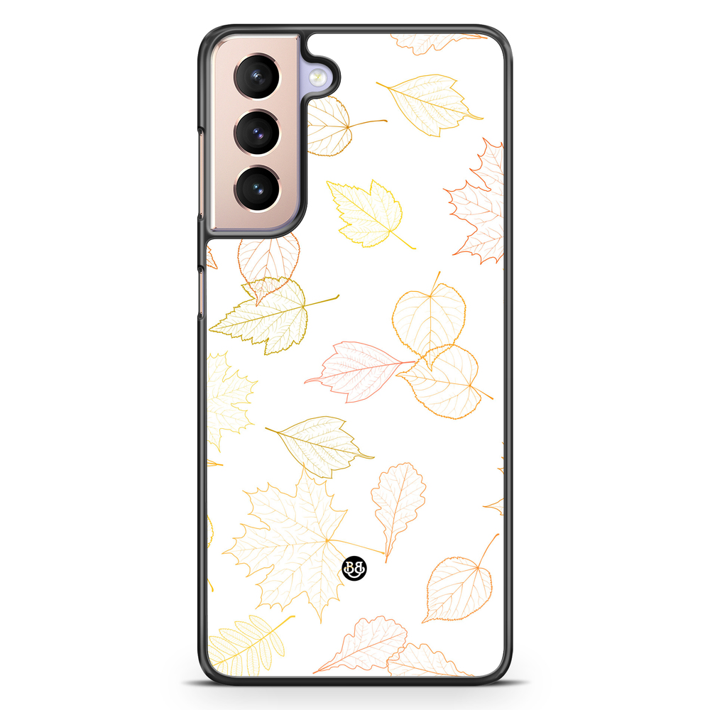 Samsung Galaxy S21 Case - White and Leaves