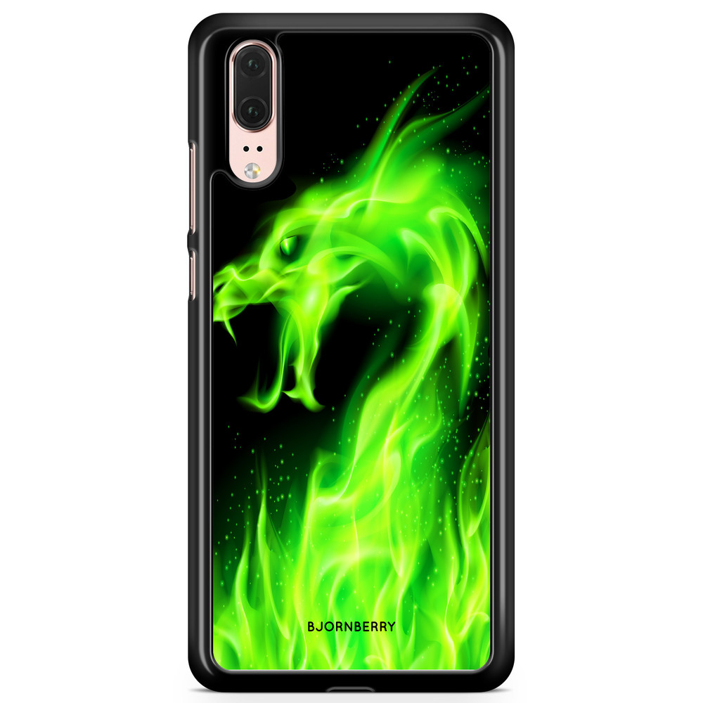 Huawei P20 Case - Green Flames Dragon
