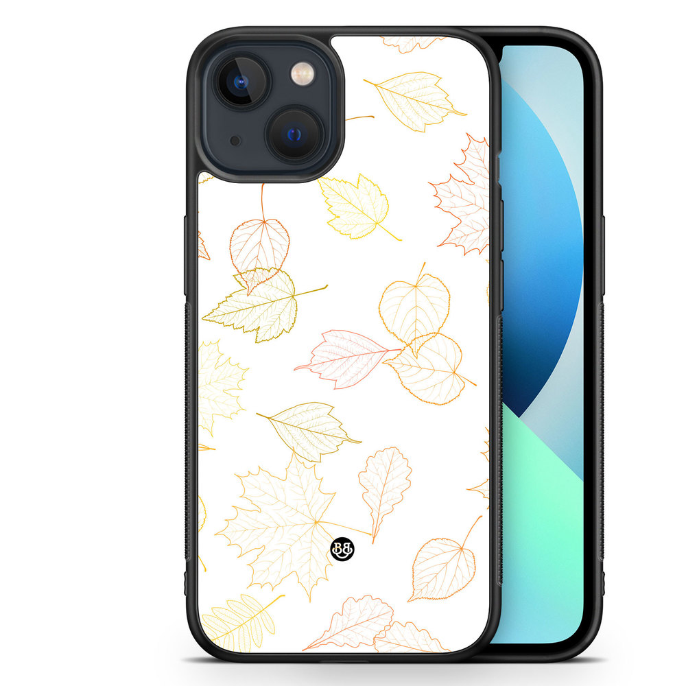 iPhone 13 Mini Case - White and Leaves