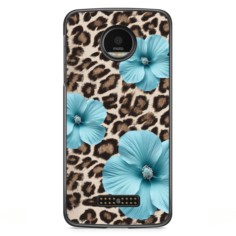 Moto Z2 Play Skal - Turquoise Leopard