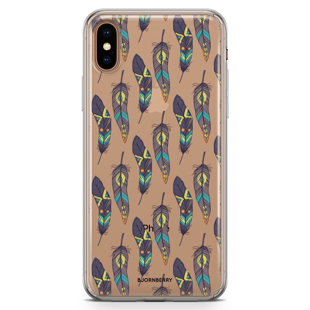 iPhone Xs Max Fashion Case - Ethnic Feathers