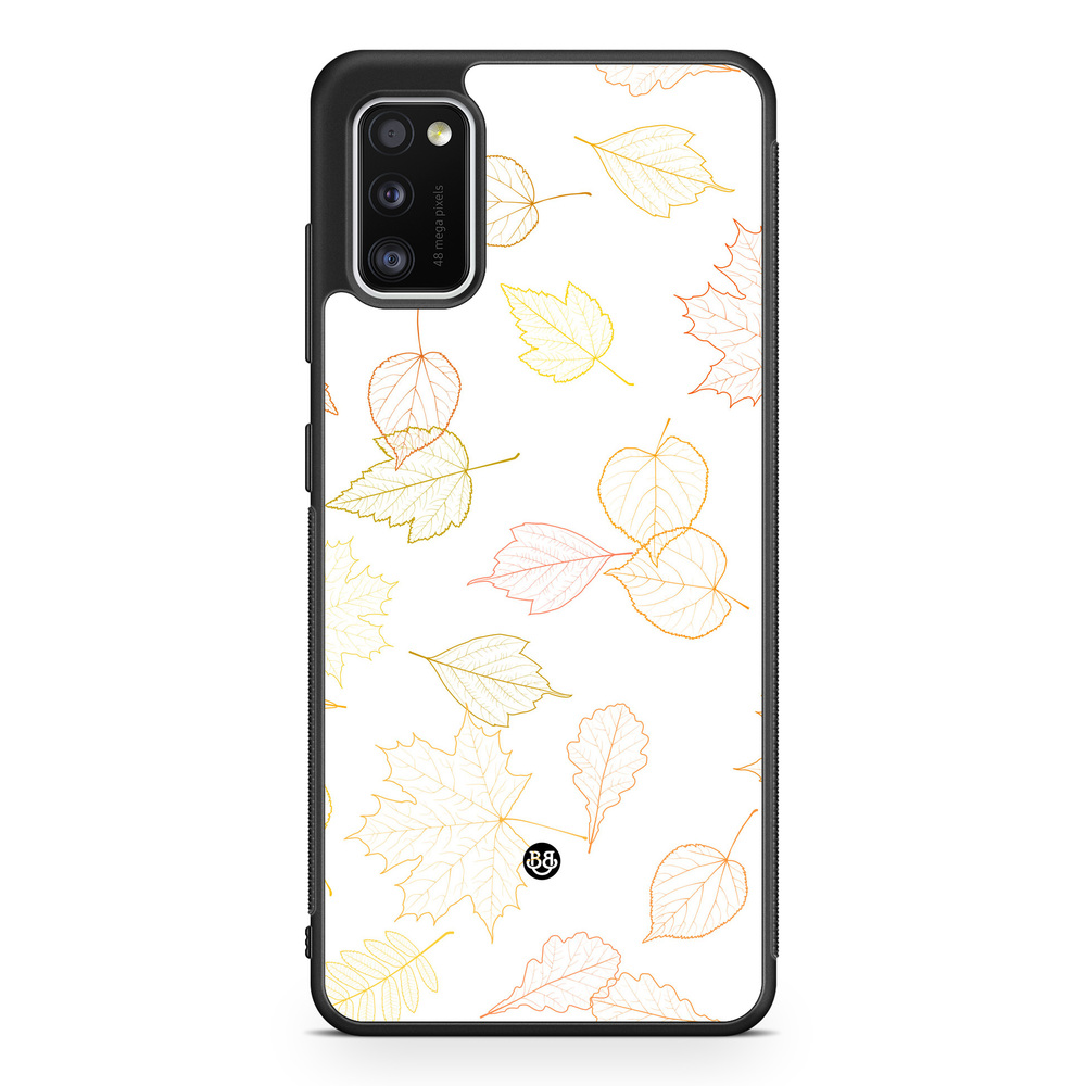 Samsung Galaxy A41 Case - White and Leaves