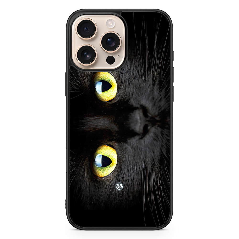 iPhone 16 Pro Max Case - Black Cat Close up