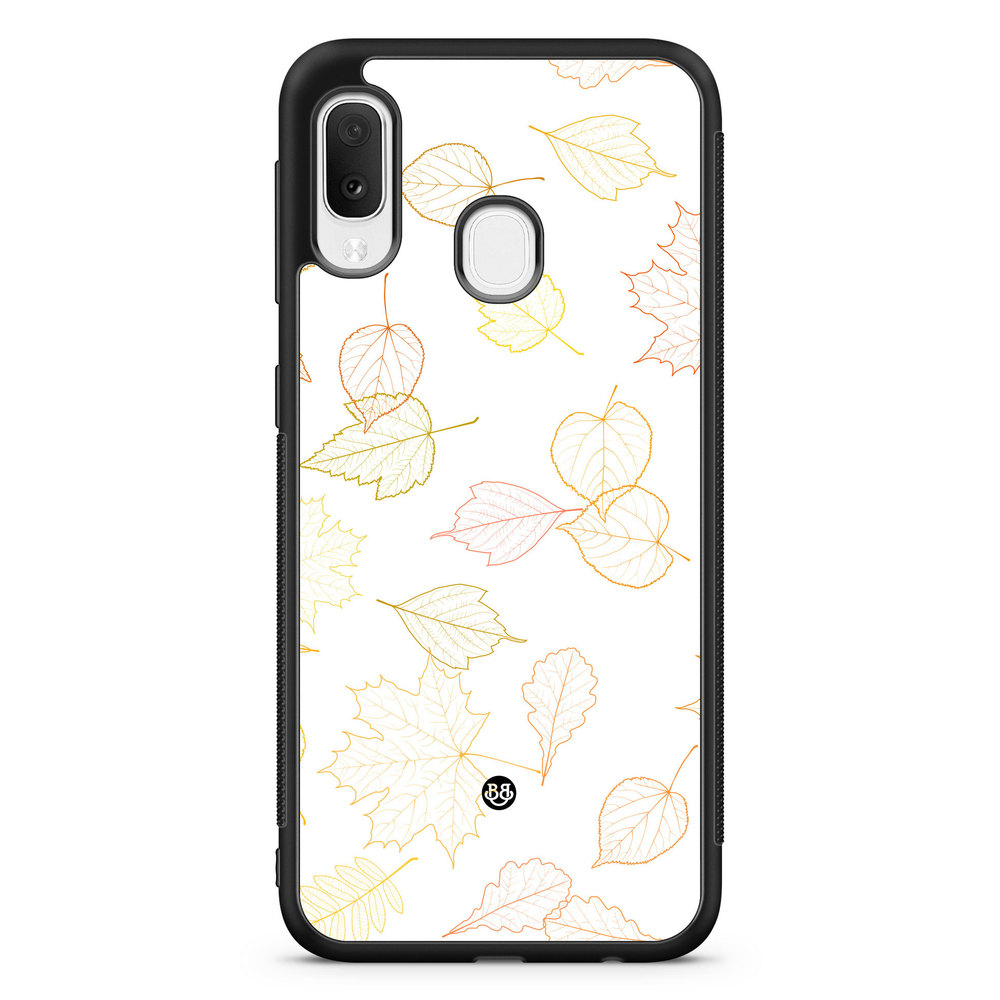 Samsung Galaxy A20e Case - White and Leaves