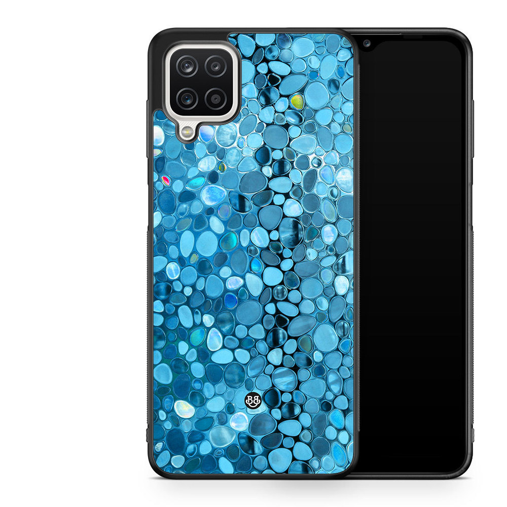 Samsung Galaxy A12 Case - Stained Glass Blue