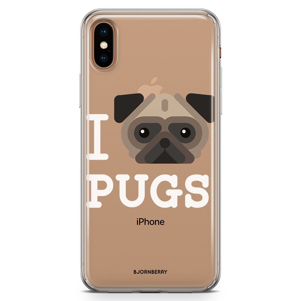 iPhone Xs Max Fashion Skal - I Love Pugs