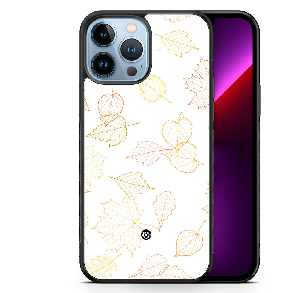 iPhone 13 Pro Max Case - White and Leaves