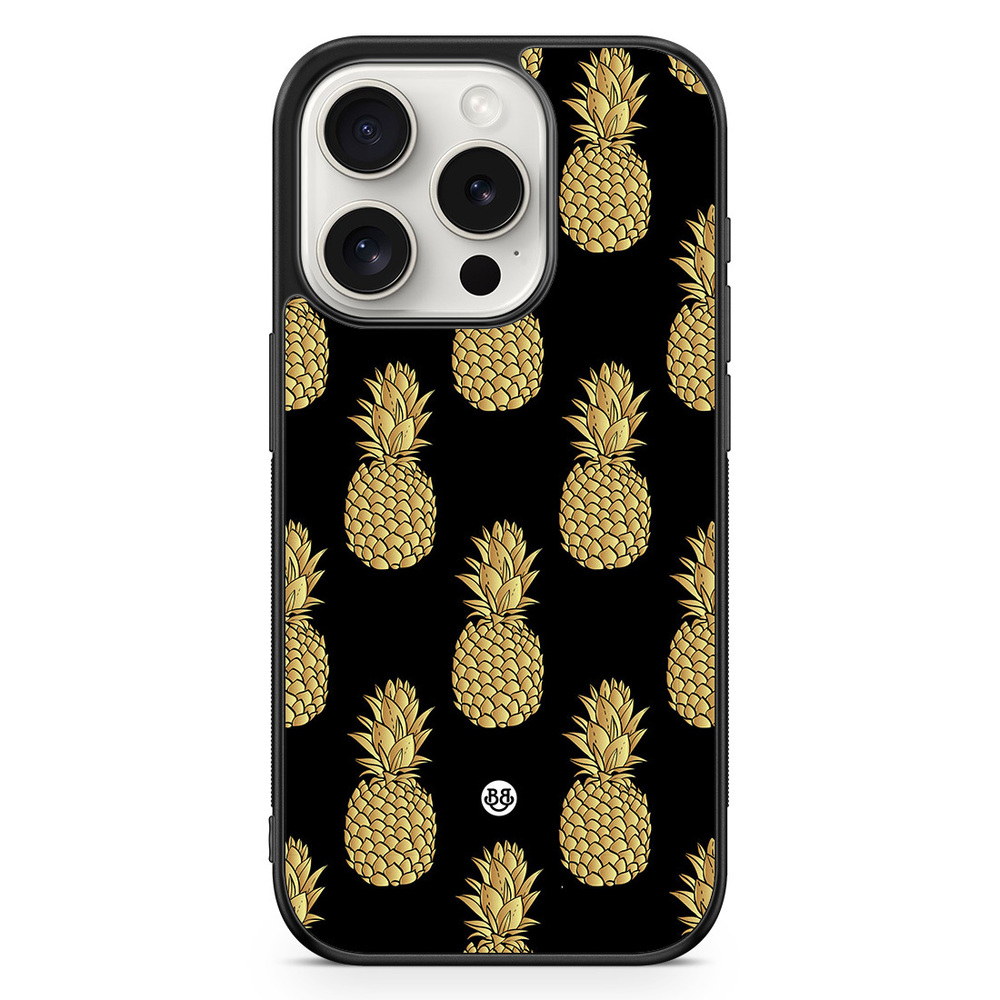 iPhone 15 Pro Case - Gold Pineapples