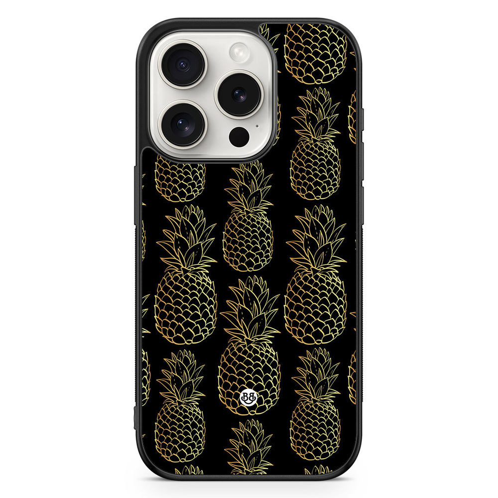 iPhone 15 Pro Case - Gold Pineapples