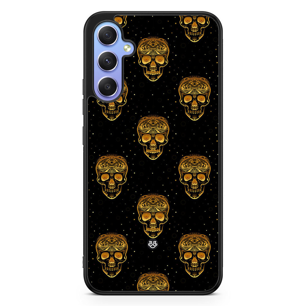 Samsung Galaxy A34 5G Case - Gold Skulls