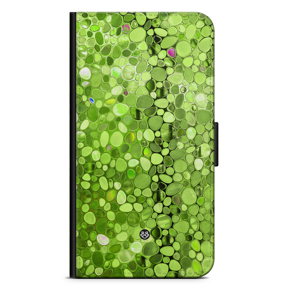 iPhone 14 Pro Wallet Case - Stained Glass Green