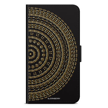 iPhone 13 Wallet Case - Mandala Gold/Black