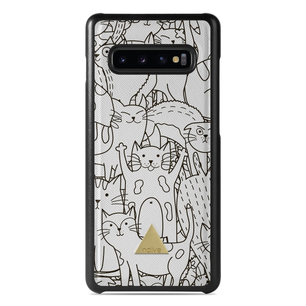 Naive Samsung Galaxy S10 Case - Cat Doodles