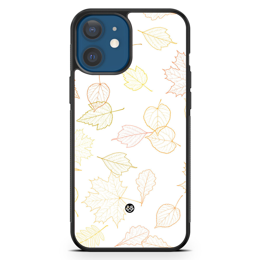 iPhone 12 Mini Skal - Vit med Löv | Mobilskal & Mobilfodral BJORNBERRY